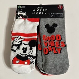 Disney Mickey Mouse Casual Socks - Red, Black,‎ White, and Gray